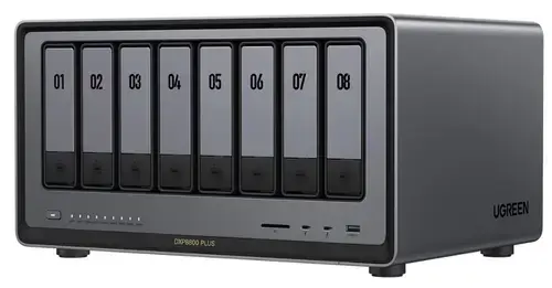 NAS UGREEN NASync DXP8800 Plus cu procesor Intel i5 1235u 10-Core, 8GB DDR5, 8-bays, 2 ports 10G, 2 ports Thunderbolt™ 4, HDMI 8K