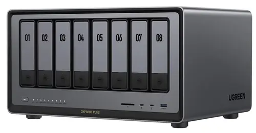 NAS UGREEN NASync DXP8800 Plus cu procesor Intel i5 1235u 10-Core, 8GB DDR5, 8-bays, 2 ports 10G, 2 ports Thunderbolt™ 4, HDMI 8K