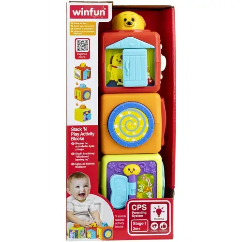 Set 3 cuburi stivuibile Winfun - Stack'n play