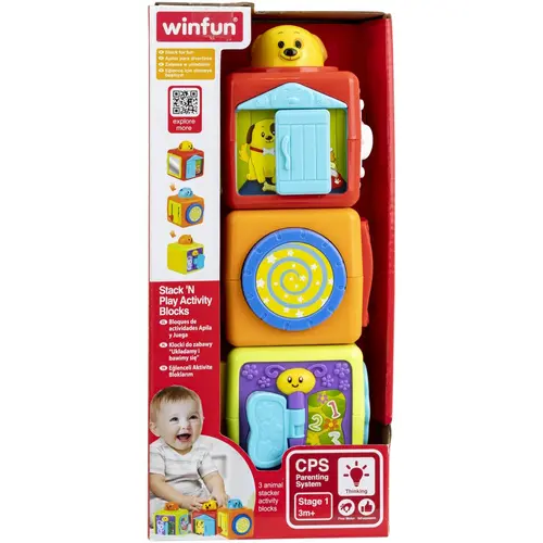 Set 3 cuburi stivuibile Winfun - Stack'n play