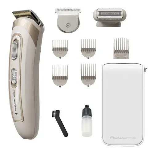 Aparat de tuns multifunctional Rowenta Trim & Style TN9154F0, autonomie 60 minute, lame titan, Crem