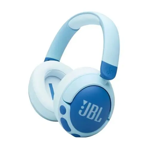 Casti Over-Ear JBL Junior 470NC, Wireless, Bluetooth, Noise Cancelling si microfon incorporat, Autonomie 28h, Albastru