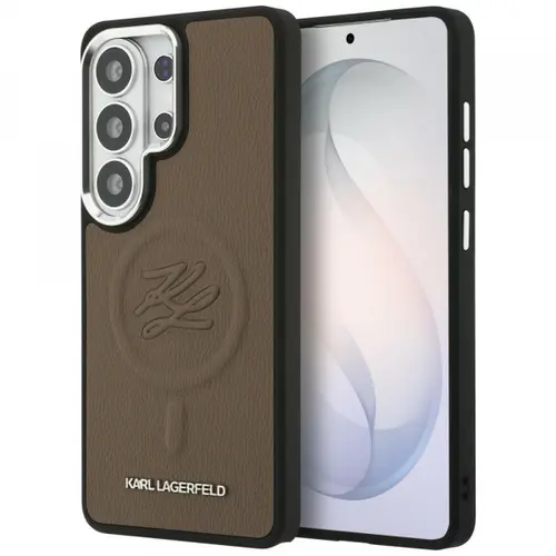 Husa MagSafe pentru Samsung Galaxy S26 Ultra S948, Karl Lagerfeld, Initial Logo Debossed, Maro