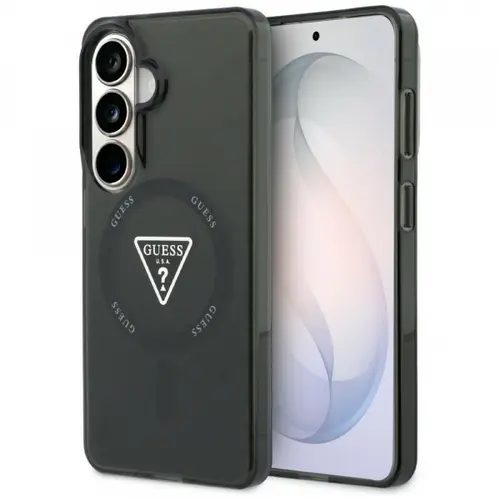 Husa MagSafe pentru Samsung Galaxy S26 S942, Guess, IML Gradient Triangle Logo, Neagra