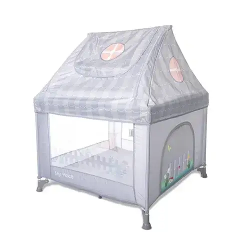 Tarc de joaca tip casuta Lorelli My Place, 100 x 100 x 125 cm, Gri
