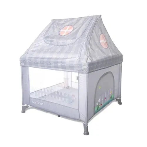 Tarc de joaca tip casuta Lorelli My Place, 100 x 100 x 125 cm, Gri