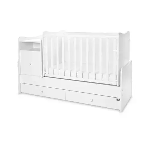 Mobilier multifunctional Lorelli Trend Plus Trio White, 167 x 72 x 105 cm, transformabil in 2 variante, sistem leganare, grilaj culisant si detasabil, Alb