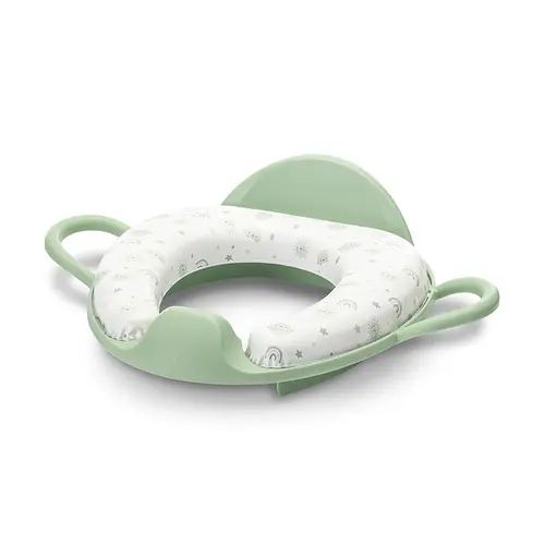 Reductor pentru toaleta Lorelli Planets, cu spatar si manere, pernita moale detasabila, Verde