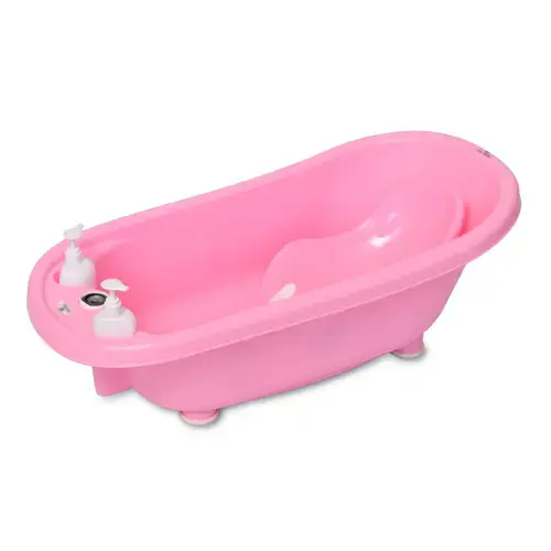 Set cadita Lorelli 88 cm cu termometru, reductor si accesorii, Roz