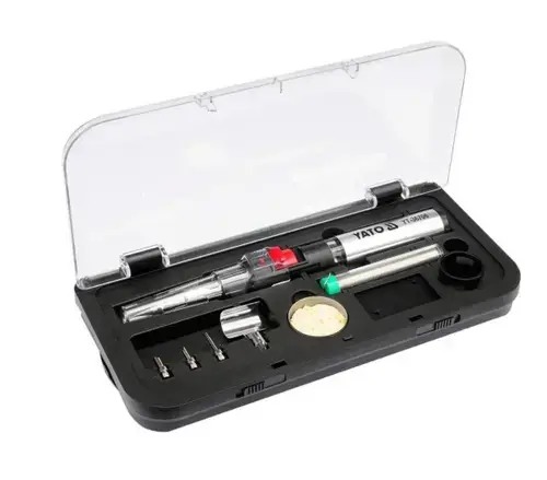 Set ciocan de lipit cu gaz si accesorii, Yato YT-36706, putere 70 W