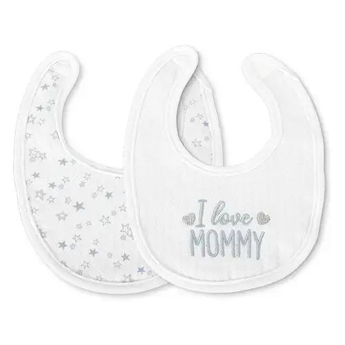 Set 2 bavete bumbac pentru nou-nascut Lorelli, inchidere cu velcro, potrivit pentru hranire si in perioada eruptiei dentare, 0 luni+, Albastru