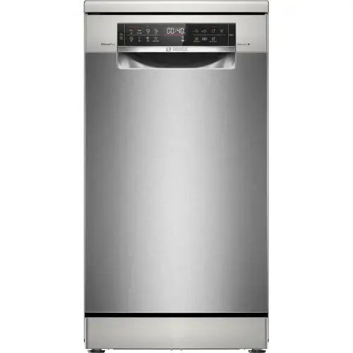 Masina de spalat vase independenta Bosch SPS6EMI21E, 10 seturi, 8 programe, EfficientDry, Touch control, EcoSilence Drive, DosageAssist, EmotionLight, Home Connect, Clasa B, 45 cm, Inox