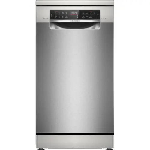 Masina de spalat vase independenta Bosch SPS6EMI21E, 10 seturi, 8 programe, EfficientDry, Touch control, EcoSilence Drive, DosageAssist, EmotionLight, Home Connect, Clasa B, 45 cm, Inox