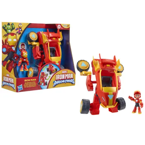 Set de joaca 2in 1 Iron Man and his Amazing Friends - Iron Man, cu figurina