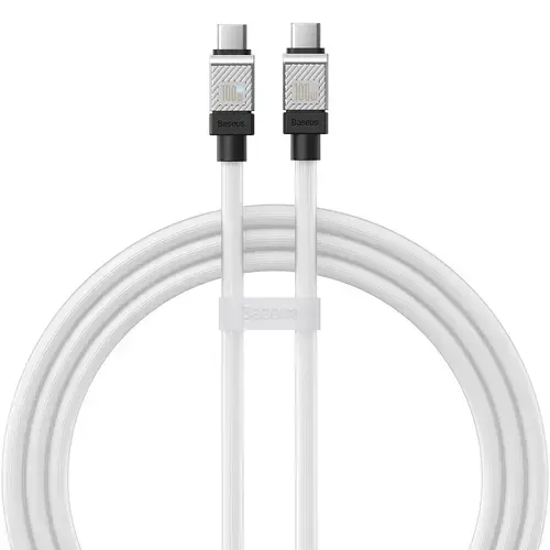 Cablu Date si Incarcare USB-C - USB-C Baseus CoolPlay, 100W, 2m, Alb CAKW000302