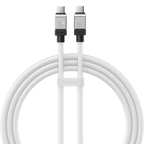 Cablu Date si Incarcare USB-C - USB-C Baseus CoolPlay, 100W, 2m, Alb CAKW000302