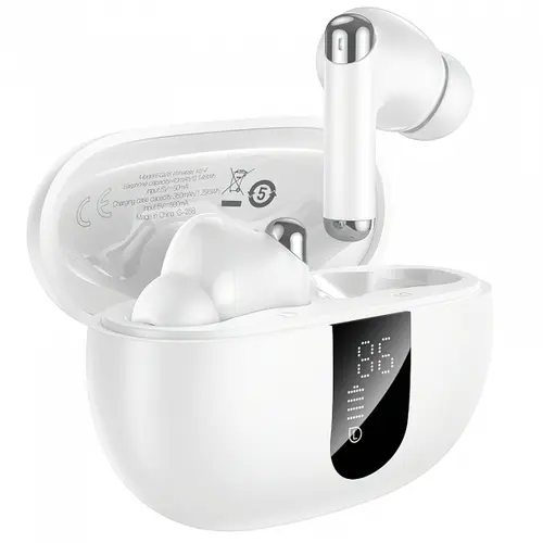 Casti True Wireless HOCO EQ26, Bluetooth, ANC, Alb