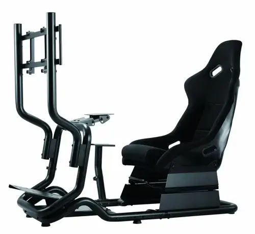 Scaun gaming Serioux Racing Cockpit, reglabil, Negru
