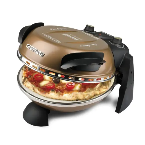 Cuptor pizza G3Ferrari Delizia aramiu special cu suprafata de coacere din piatra refractara, termoregulator pana la 400° C si timer cu atentionare sonora
