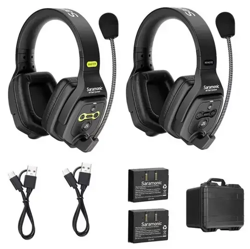 Sistem Intercom Wireless pentru 2 Persoane Saramonic WiTalk WT2D Full-Duplex 1.9GHz Casti Dual-ear, Negru