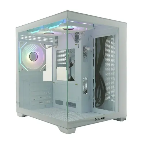Carcasa Inaza Cube, Cube Tower, iluminare ARGB, Alb