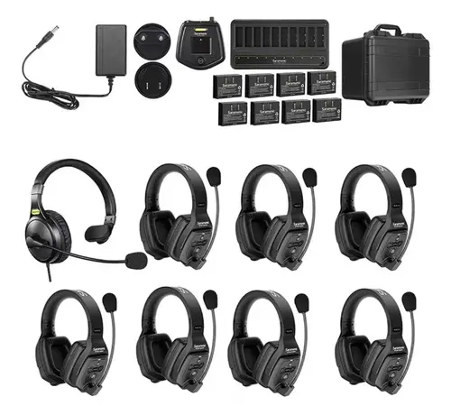 Sistem Intercom Wireless pentru 8 Persoane Saramonic WiTalk WT8D Full-Duplex 1.9GHz Casti Dual-ear, Negru