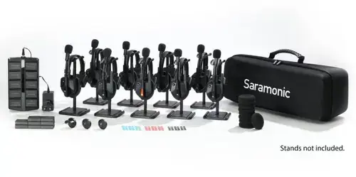 Solutie intercom completa Saramonic WiTalk9 WT9S18xbat, 9 pers, Full-Duplex, 1.9GHz, single-ear, Negru