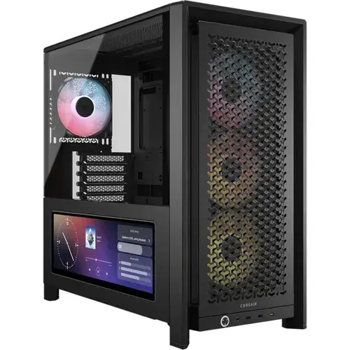 Carcasa Corsair FRAME 4000D LCD RS ARGB, Mid-Tower, ATX, 4 ventilatoare incluse RS120 PWM ARGB, Negru