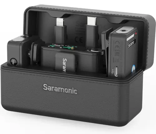 Microfon wireless Saramonic Ultra 01, 1x Receiver, 2x Microfon, Autonomie microfon 6 ore, Raza de actiune 250-300m, Noise canceling, Negru