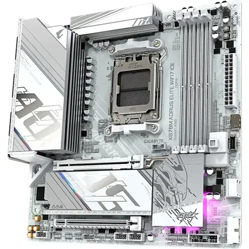 Placa de baza GIGABYTE X870M AORUS ELITE WIFI7 ICE, AMD X870, AM5, mATX, DDR5