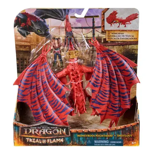Set figurine How to train your dragon - Trial of Fire, Monstrous Nightmare si Snotlout