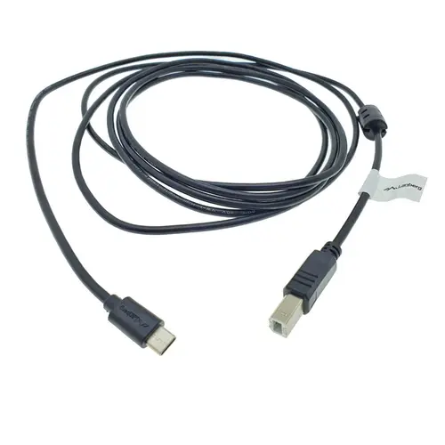 Cablu USB tip C imprimanta USB 2.0, 3 m, Lanberg 42980, USB B la USB-C, cu miez de ferita, negru