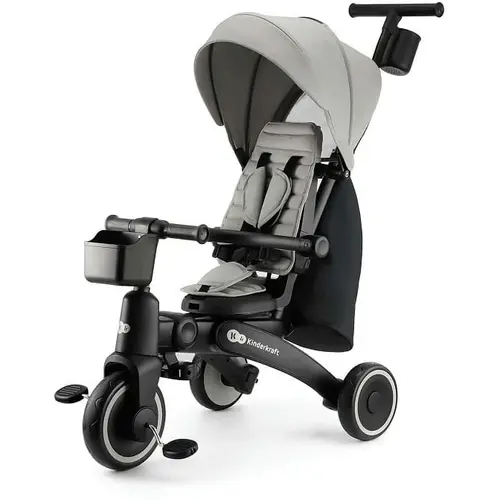 Tricicleta Kinderkraft Jazz 2, 6 moduri de utilizare, pliabila, Gri