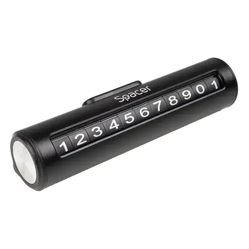 Suport numar de telefon parbriz Spacer, Functie ascundere numar, Negru