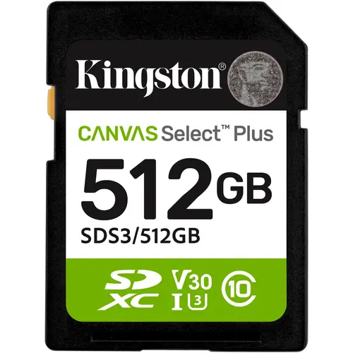 Card de Memorie SDXC Kingston, 512GB, Select Plus, Clasa 10 UHS-I