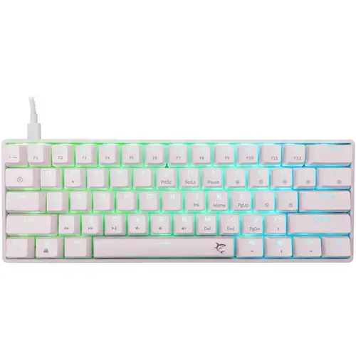 Tastatura Mecanica Gaming cu fir White Shark SHINOBI v2, BLUE OUTEMU Switch, Tip Compact Carry-On, Full Anti-Ghosting, Taste Iluminate RGB LED, Cablu braided 1.8m, Software, Alb