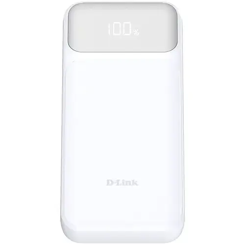 Acumulator extern D-Link DPP-201, 20000mAh, 65W max, USB PD 3.0 si QC 3.0, 2 x USB Type-C, 1 x USB, Alb