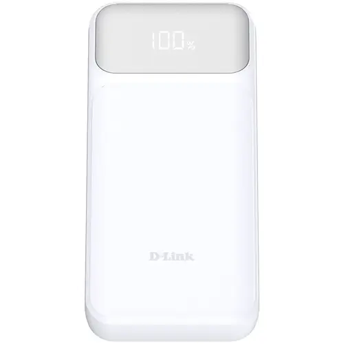 Acumulator extern D-Link DPP-201, 20000mAh, 65W max, USB PD 3.0 si QC 3.0, 2 x USB Type-C, 1 x USB, Alb