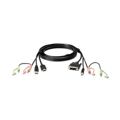 Cablu ATEN 2L-7D02DH, USB + HDMI - DVI-D + audio, 1.8m, Negru