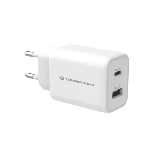 Incarcator retea Conceptronic ALTHEA11W, 1 x USB-C, 1 x USB-A, 20V, 3A, 33W, Alb