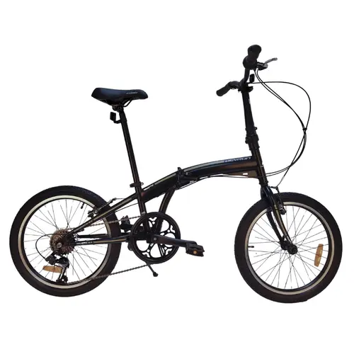 Bicicleta Pliabila Devron Practic 30, roti 20 inch, 6 Viteze, frane V - Brake, cadru otel, Negru