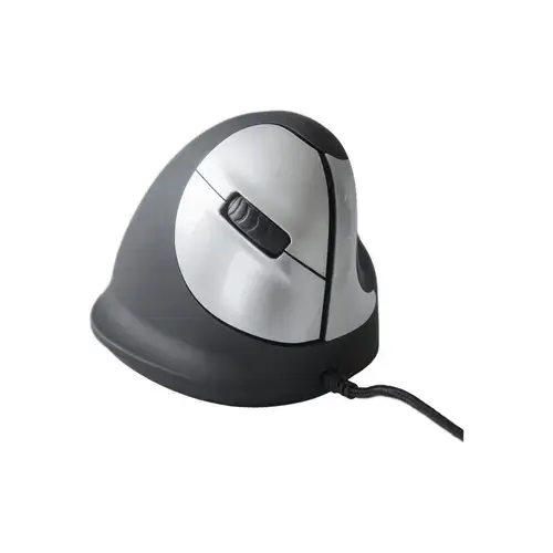 Mouse R-GO Tools RGOHE, Optic, Usb, cu fir, 3500 DPI, 4 butoane, Negru-Argintiu
