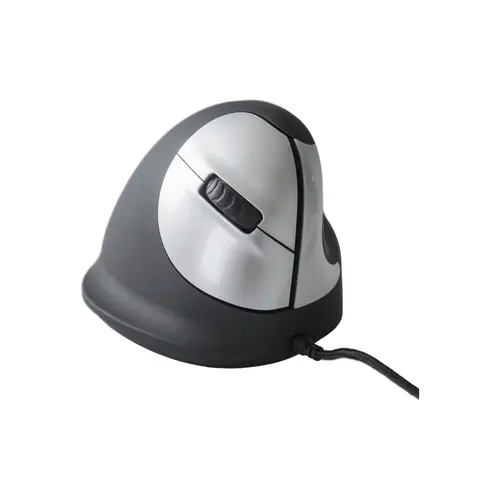 Mouse R-GO Tools RGOHE, Optic, Usb, cu fir, 3500 DPI, 4 butoane, Negru-Argintiu