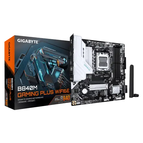Placa de baza GIGABYTE B840M GAMING PLUS WIFI6E, AMD B840, Socket AM5, mATX