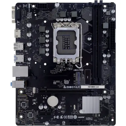 Placa de baza Biostar H610MHC 2.0, Intel H610, LGA 1700, mATX