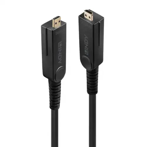 Cablu fibra optica Lindy micro-HDMI hibrid 4K60 20m, cu conectori HDMI & DVI detasabili, pini & conectori placati aur, HDMI 2.0, latimea de banda 18G, rezolutie maxima 4096x2160@60Hz