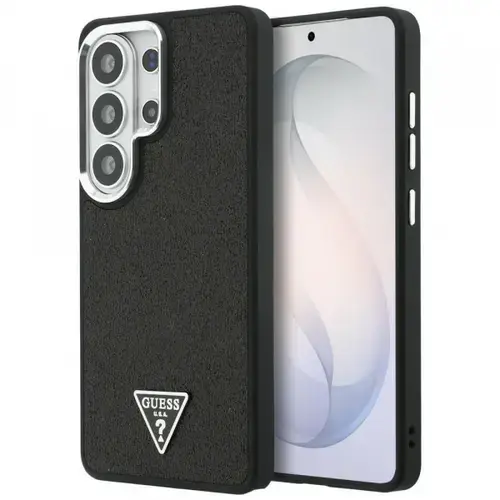 Husa MagSafe pentru Samsung Galaxy S26 Ultra S948, Guess, Fixed Glitter Triangle Logo, Neagra