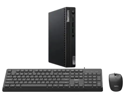 Calculator Sistem PC Refurbished Lenovo ThinkCentre M70q G3, Intel Core i5-12600T 2.10 - 4.60GHz, 8GB DDR4, 256GB SSD NVMe + cadou tastatura si mouse OptimX Pro KM500