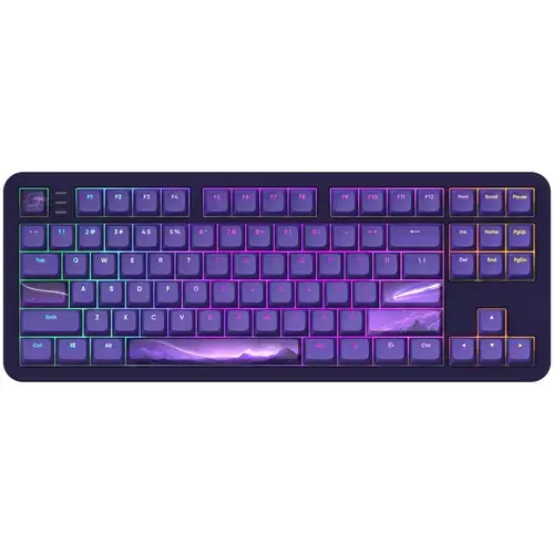 Tastatura Mecanica Gaming Dark Project ALU87B Celestial, TKL 87, Full RGB, switch-uri g3ms Voidstone Silent Pre-lubed, carcasa aluminiu, Mov