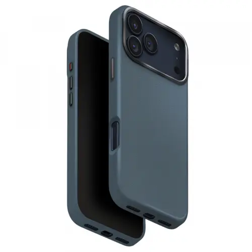 Husa pentru Apple iPhone 17 Pro Max, UNIQ, Lyden Leatherette, Albastra